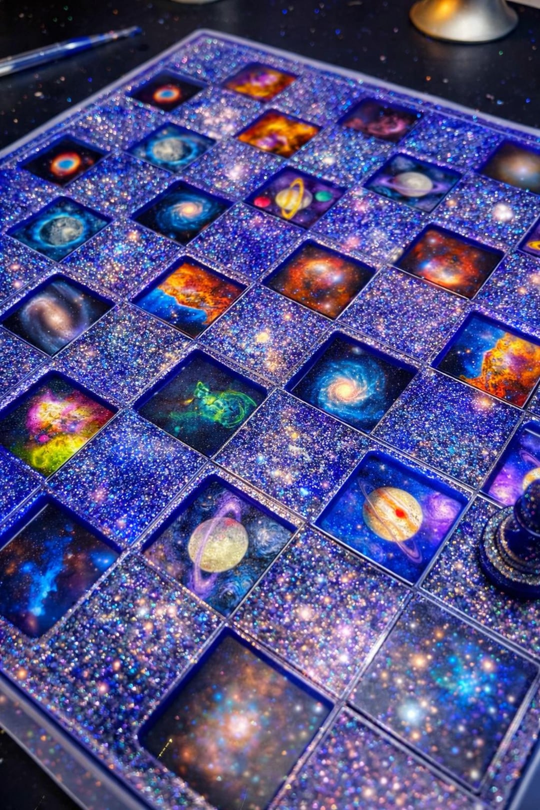Nasa Chess Set Galaxy Resin Chess Set Handmade – Epoxy Chess Board Space Theme ...