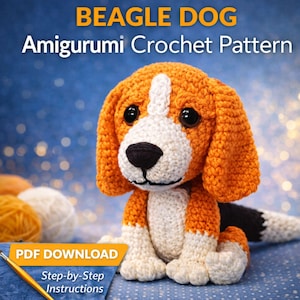 Beagle Amigurumi Crochet Pattern PDF, Realistic Puppy Dog Plush Toy, Beginner Friendly, Dog Crochet Pattern,Cute Animal DIY,Instant Download