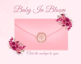 Baby In Bloom Envelope Website Invitation