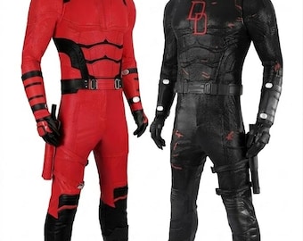 Traje de cosplay de cuero rojo inspirado en Daredevil: disfraz de superhéroe personalizado