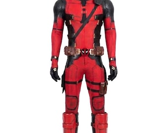 Movie Accurate Deadpool Cosplay Suit – Fabric Superhero Outfit, Custom Fit