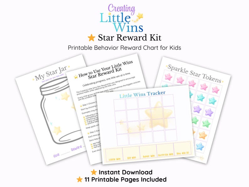 Printable Behavior Reward Chart for Kids | Star Reward System | ADHD ...
