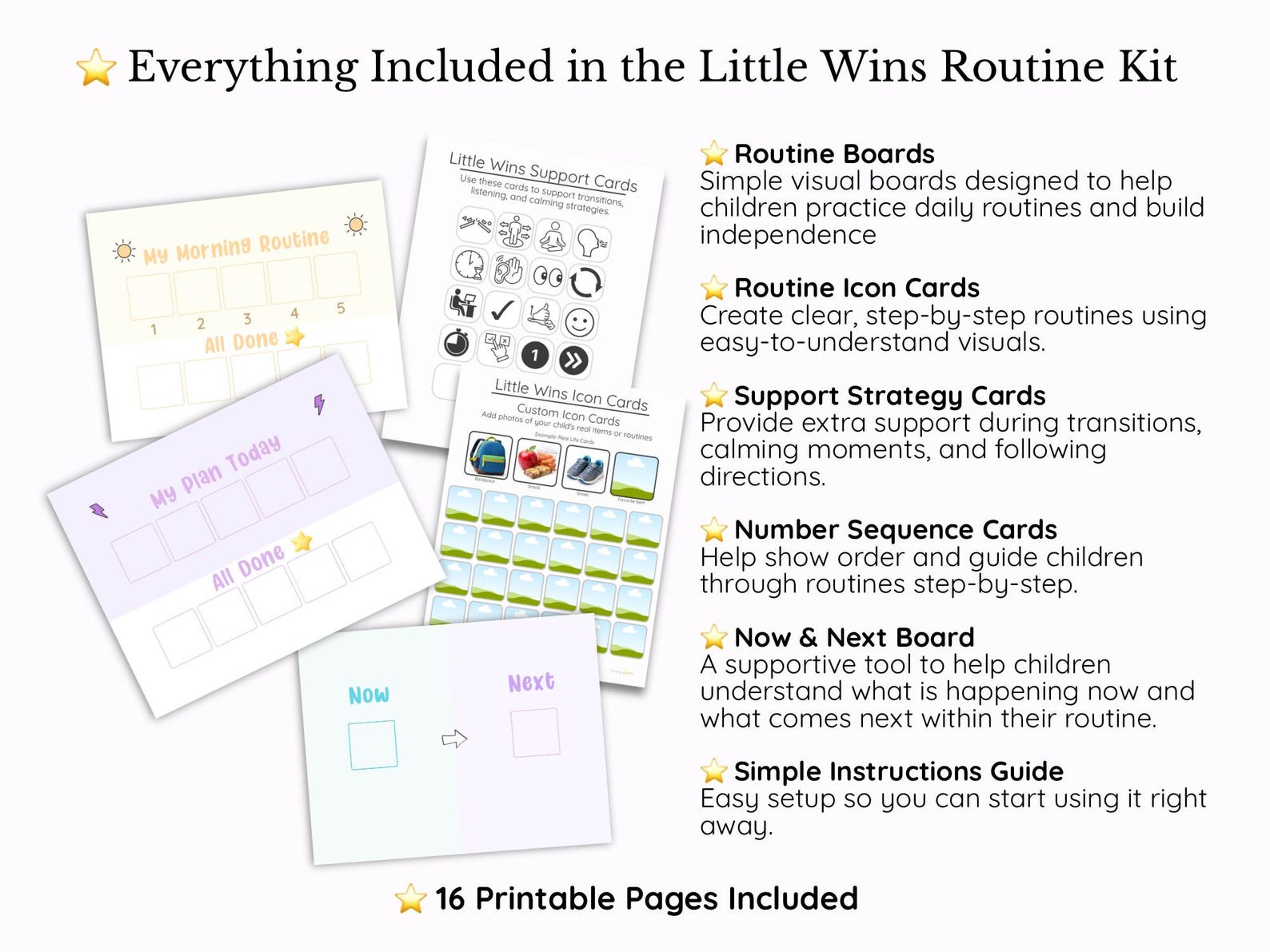 Morning Routine First Then Visual Visual Routine Chart for Kids | Printable Toddler Routine Cards ...
