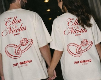 Personalized Destination Wedding Shirt – Wedding travel t-shirt with names and date – Wedding trip shirt