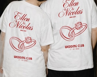 Personalized wedding gift – Wedding t-shirt with names – Couple wedding t-shirt – Original couple wedding gift