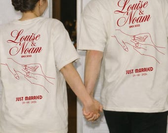 Personalized wedding guest t-shirt – Wedding guest shirt with names and date – Wedding party t-shirt