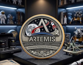 Regali per appassionati di spazio, moneta commemorativa della missione Artemis II, regalo per l'esplorazione spaziale della NASA, moneta commemorativa, cimeli dello sbarco sulla Luna