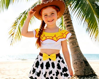 Girls Jessie Two-piece Swimsuit, Kids Disney Swim Beachwear Summer Vacation Outfit,Birthday Swimsuit,Toddler Cowgirl Swimsuit Outfit
