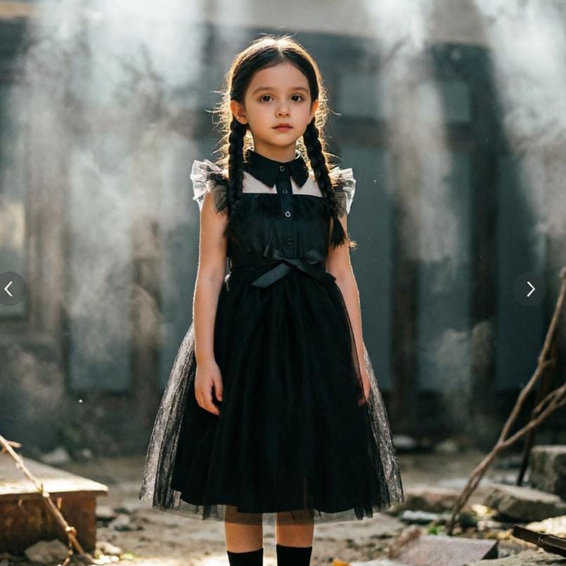 Wednesday Addams Dress Girls