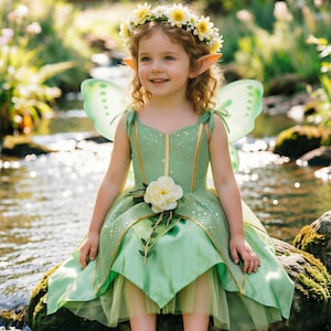 light green tinkerbell dress Flower Girl tinkerbell dress cartoon