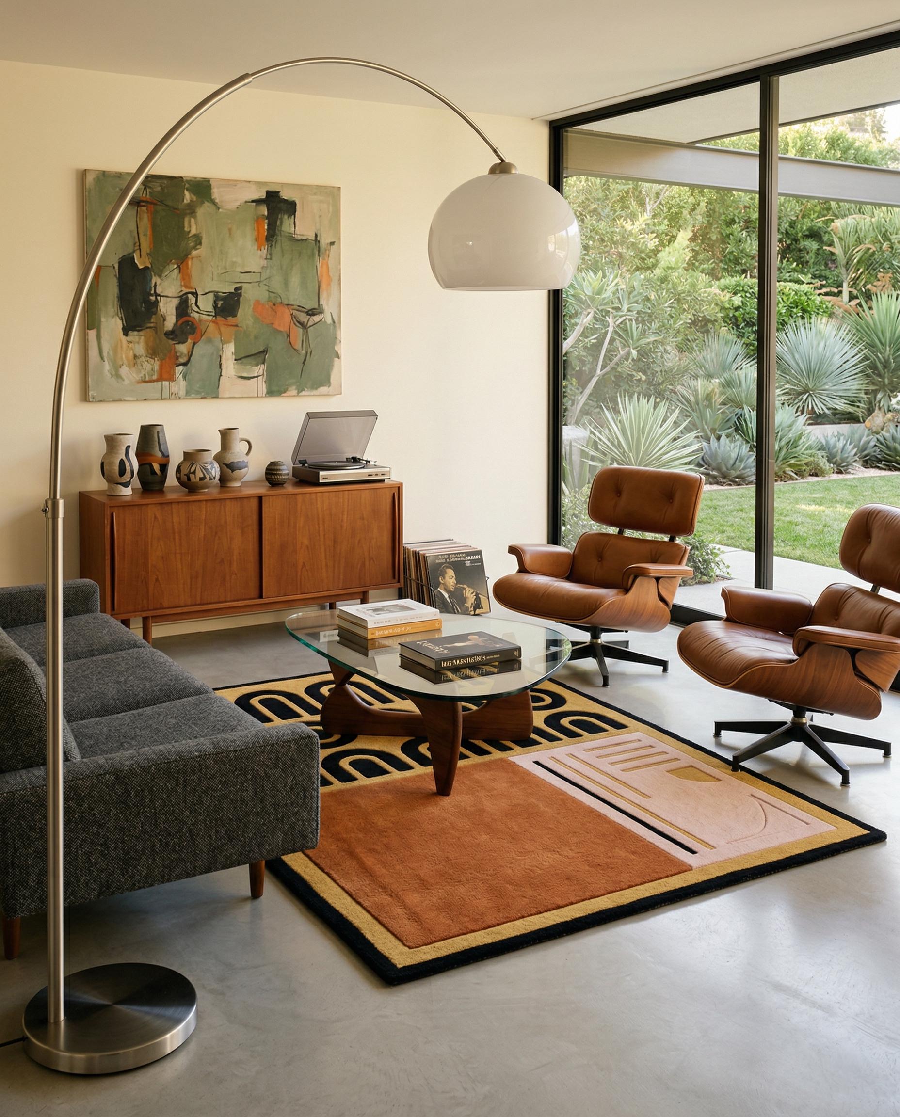 Mid Century Patterned Rugs Geometric Wool Rug Mid Century Modern Abstract Pattern Hand Tufted ...