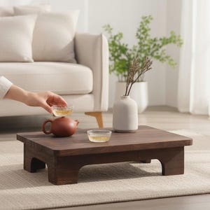 Tavolino basso in legno, tavolo da pavimento tatami, tavolino da tè in stile giapponese, tavolino piccolo in legno, tavolino compatto per balcone, soggiorno, finestra.