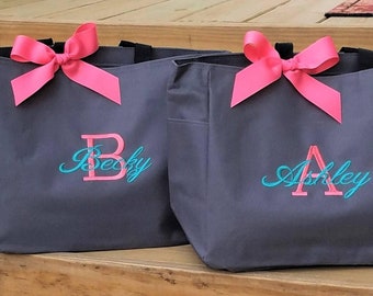 Personalized Bridesmaid Tote, Bridesmaid Bags, Wedding Bags, Monogrammed Gifts