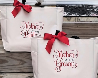 Mother of the Bride Tote Bag, Mother of the Groom Tote Bag, Personalized MOB MOG Monogrammed Wedding Totes