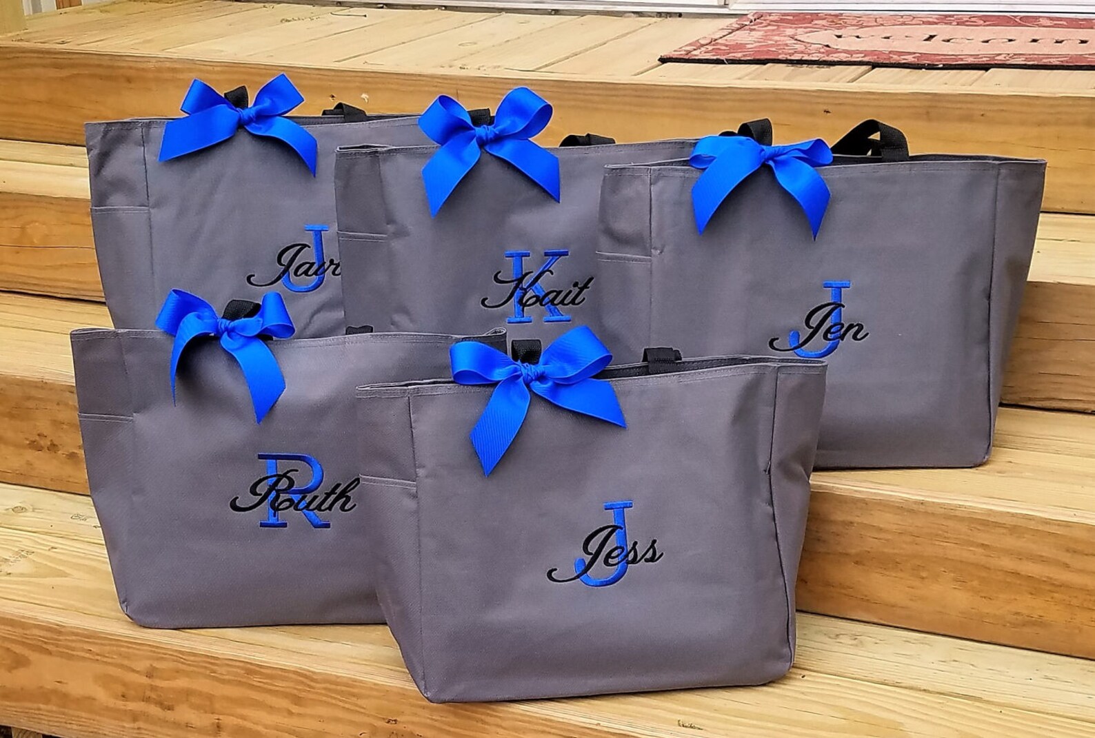 Set of 11 Bridesmaid Bags Personalized Bridesmaid Tote Bags Etsy