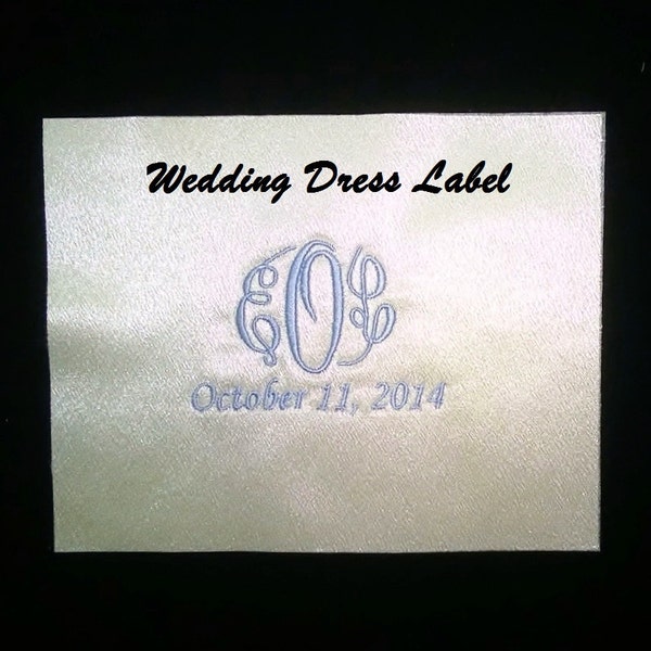 Wedding Label, Bride Dress Labe, Something Blue, Custom Monogrammed