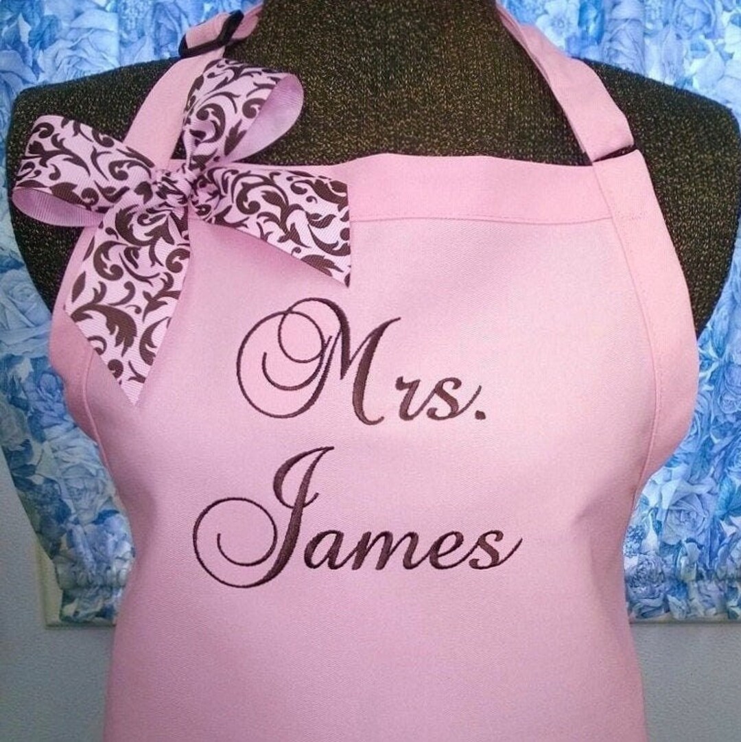 Personalized Apron, Monogrammed Apron, Wedding Shower Gift, Housewarming Gift Etsy