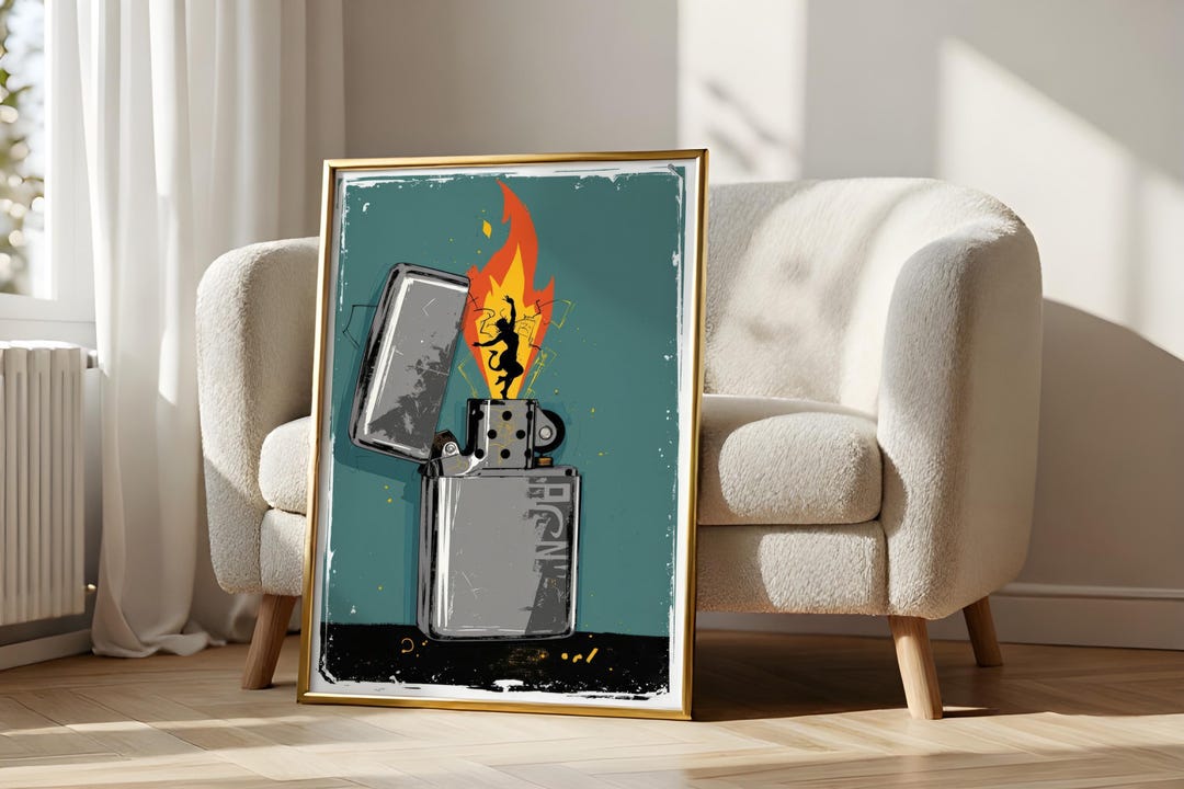 Dancing Devil Lighter Teal Poster Alternative Pop Art Print Edgy Grunge ...