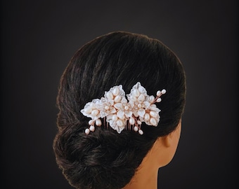 Bridal Hair Comb - Handcrafted Wired Crystal & Freshwater Pearl Hair Accessory