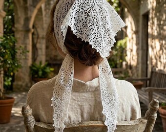 Y2K Lace Hip Schal, Wrap komplett aus Baumwolle mit hohlem Muster, vielseitiges Kopf- und Taillenzubehör