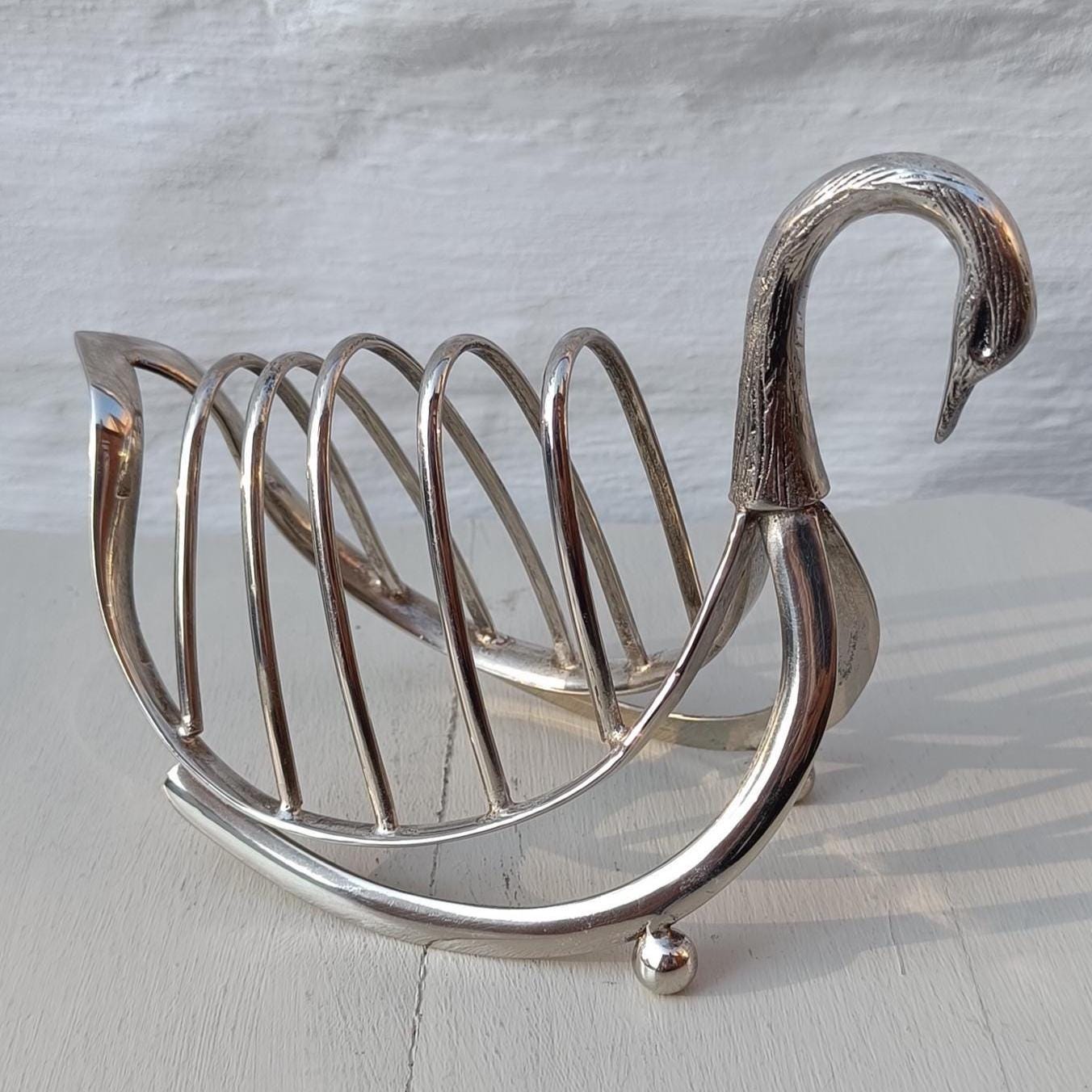 ♡フランスアンティーク　トーストラック　スワン　白鳥　ポストカードスタンド　卓上 Swan toast rack - Etsy 日本
