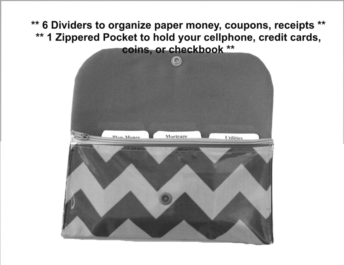 Cash Envelope Wallet with Dividers Coupon Holder for use Etsy