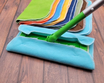 Reusable Mop Pads, Mop Cover, Dry Mop, Fleece Mop, Fabric Mop Pad, Mop Cover, READY to SHIP -Fleece Prints or Solid Color Mix-