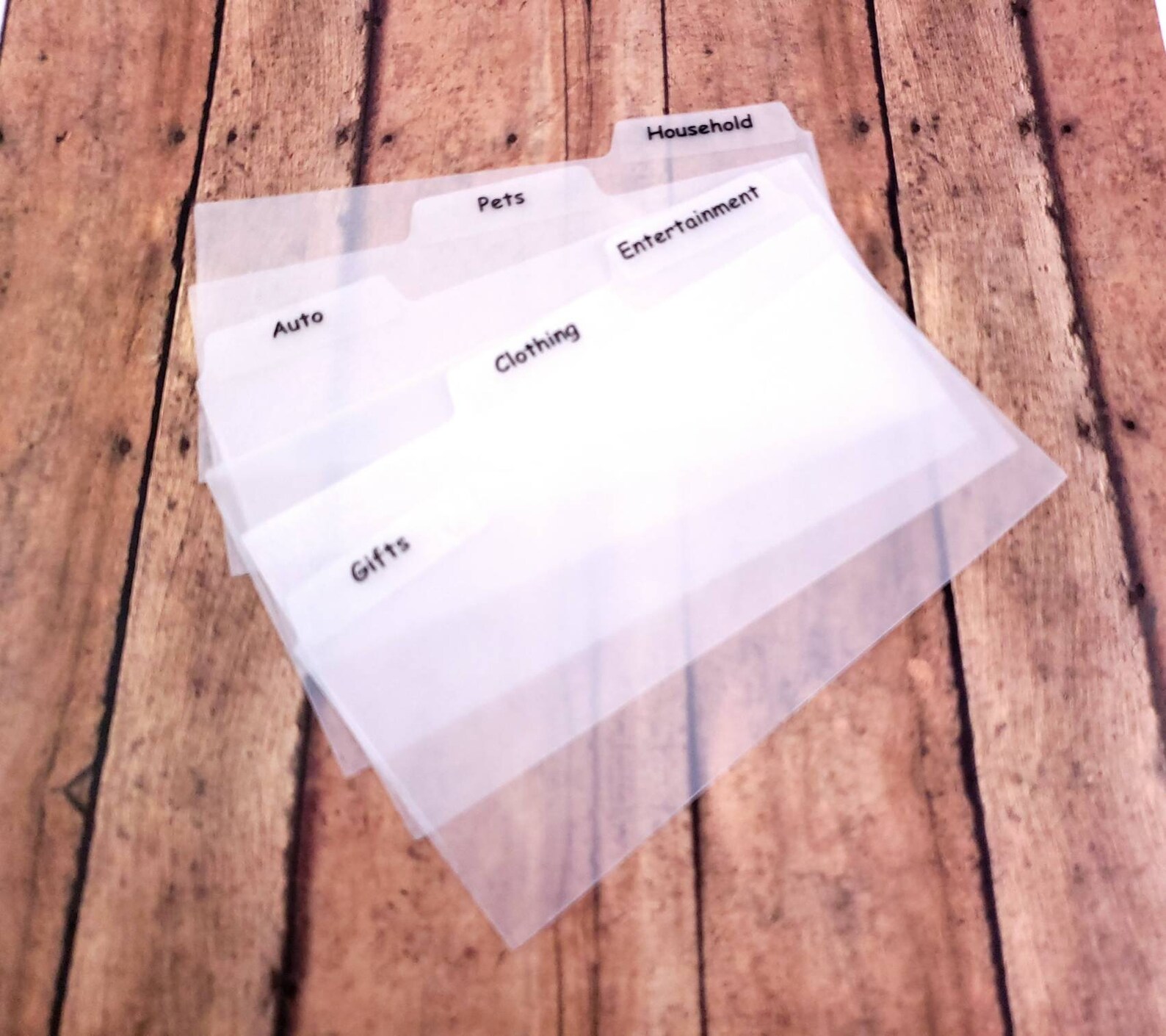 Plastic Tabbed Dividers for Wallet Cash Budget System Cash Etsy