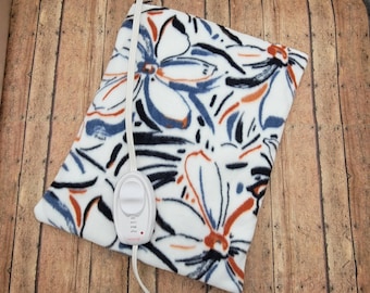 Heating Pad Cover, Cozy Heating Pad Cover, Fleece Heating Pad Cover With Zipper Closure, Warm Heating Cover -Watercolor Floral-