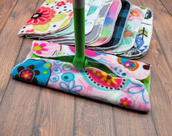 Reusable Mop Pads, Mop Cover, Dry Mop, Fleece Mop, Fabric Mop Pad, Mop Cover, READY to SHIP -Prints Mix-