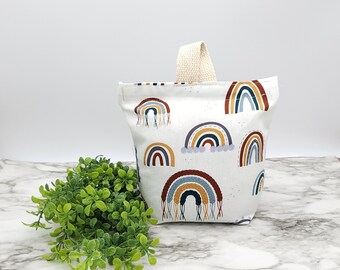 Door stopper, Heavy Door Stop, Fabric Door Stopper, Weighted Stopper, Decorative Door Stopper, Door Holder -Pom Poms Rainbows-