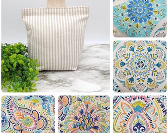 Door stopper, Heavy Door Stop, Fabric Door Stopper, Weighted Door Stopper, Door Holder, Door Silencer, Bookend -Medallion & Paisley-
