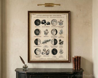 Victorian Moon Apothecary Specimen Print – Dark Academia Lunar Wall Art (Large Format PDF)