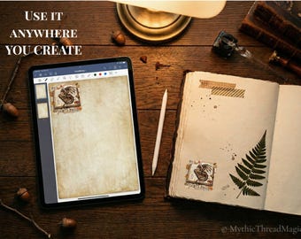 Dragon Booktok PNG, Victorian Gothic Faux Collage, Bookish Digital Download, Dark Academia Dragon