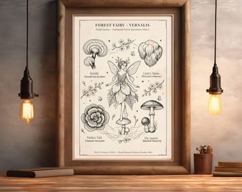 Forest Fairy Spring Print, Cottagecore Wall Art, Woodland Nursery Decor, Digital Download