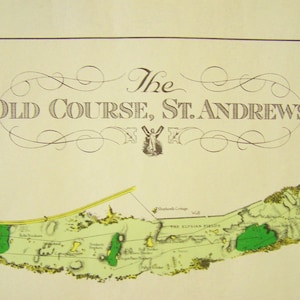 ST. ANDREWS GOLF - 1924 Plan of The Old Course, The Royal and Ancient Golf Club, St. Andrews, Scozia - Riproduzione Giclee' Print