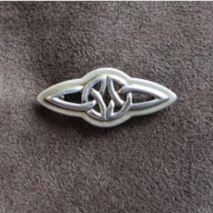 CELTIC BAR PIN with Subtle Textured Border - Scottish Silver Brooch - Collar, Lapel or Kilt Pin - Marked .925 for Sterling