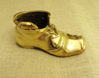 BRASS BOOT & MICE - Solid Cast Brass - Paperweight - Holder for Toothpicks, Matches, Paperclips or Pushpins