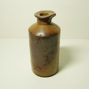 ANTIQUE INK BOTTLE - Salt Glazed Stoneware - Impressed Mark - Probably English