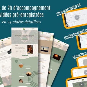 Site pré-conçu Wordpress Naturaé avec support vidéos - doula, pro du bien-être et de la périnatalité - template Wordpress optimisé SEO