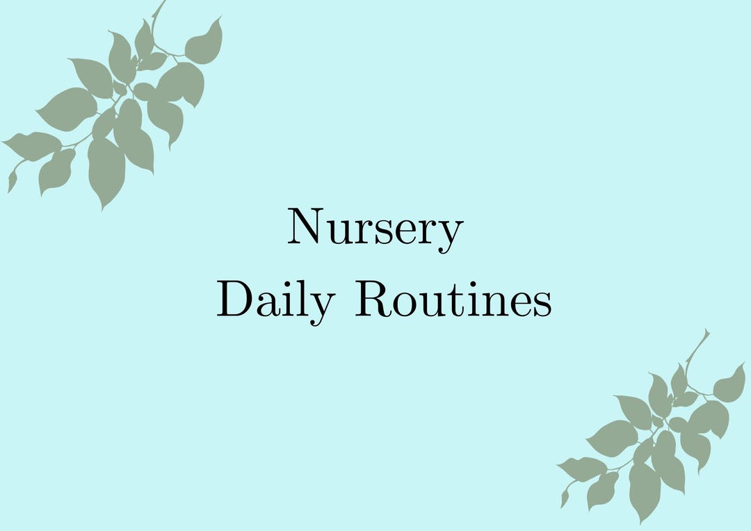 Pretty Nursery Routine Plan Nursery Daily Routine - Template - Etsy