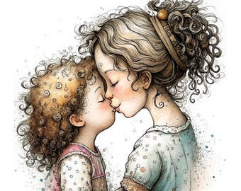 Mom Life aquarel clipart, Moederdag familie illustratie, kinderkamer kunstbundel (digitale download)