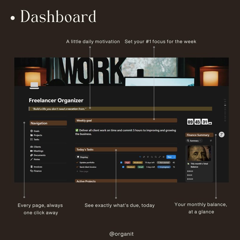 Freelancer Organizer Notion Template | Client, Project, Task, Invoice ...