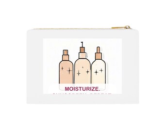 Minimalistische Hautpflege Make-up-Tasche, Feuchtigkeits-Sonnencreme-Wiederholungs-Kosmetiktasche, ästhetisches Schönheitsgeschenk für sie, Hautpflege-Liebhaber-Beutel