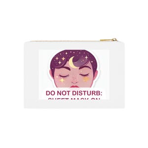 Sheet Mask Makeup Bag, Do Not Disturb Skincare Cosmetic Bag, Funny Self Care Gift, Spa Night Pouch, Skincare Lover Gift for Her