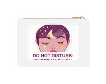 Sheet Mask Makeup Bag, Do Not Disturb Skincare Cosmetic Bag, Funny Self Care Gift, Spa Night Pouch, Skincare Lover Gift for Her
