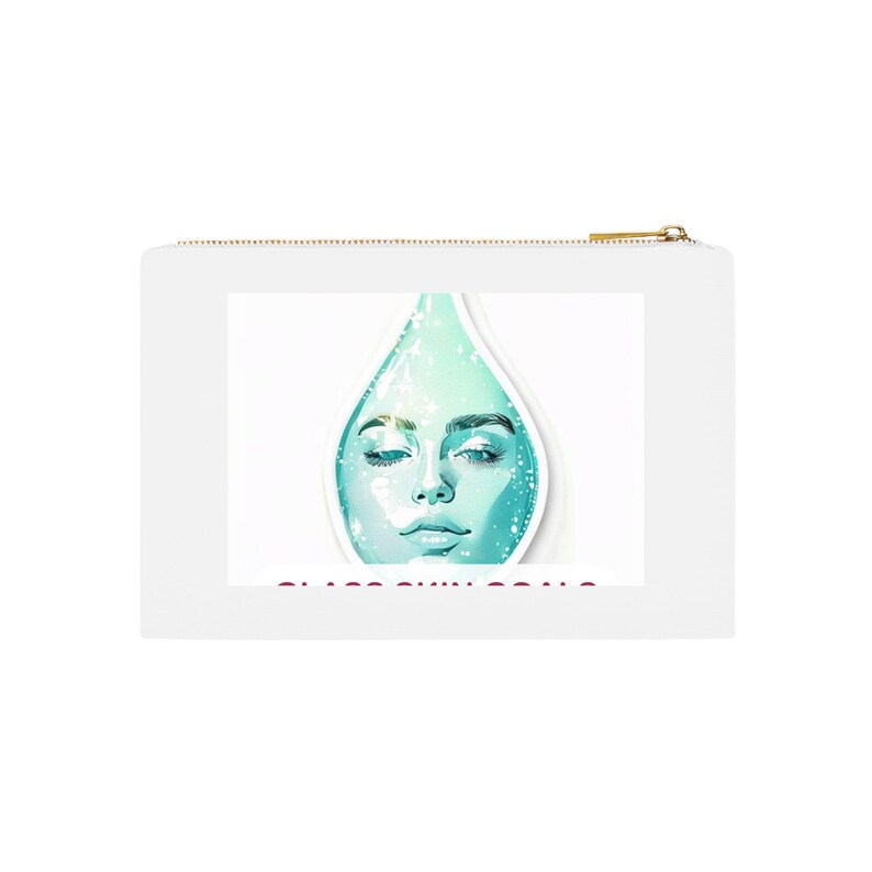 Neceser de maquillaje con efecto piel de cristal, neceser de cosméticos coreanos, regalo de belleza coreana para ella, neceser de viaje para amantes del cuidado de la piel, neceser estético. imagen 1