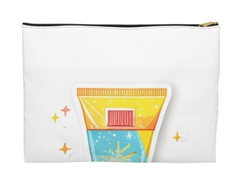 SPF 50 and Therapy Makeup Bag, Funny Sunscreen Cosmetic Bag, Skincare Lover Gift, Esthetician Gift, Self Care Pouch for Her