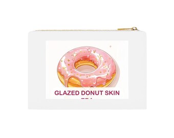 Hautpflege Make-up Tasche, glasierte Donut-Haut Kosmetiktasche, lustiges K-Beauty-Geschenk, Glas-Haut-Liebhaber-Beutel, Kosmetikerin Geschenk, Reise-Make-uptasche