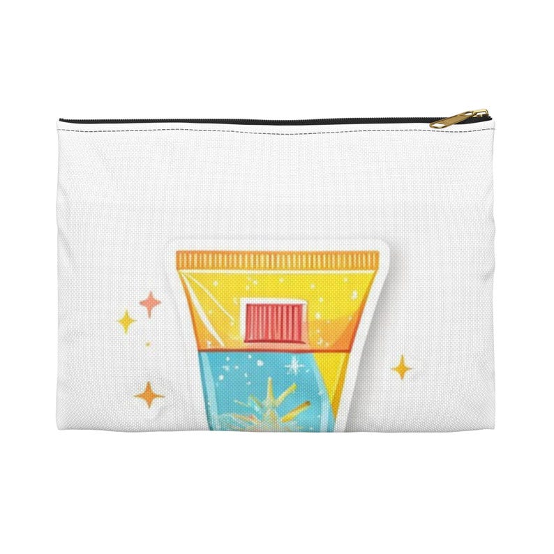 Lustige Sonnencreme Make-up-Tasche, Sonnencreme Kosmetiktasche, Sonnencreme Geschenk, Kosmetikerin Geschenk, Self Care Pouch für Sie Bild 4